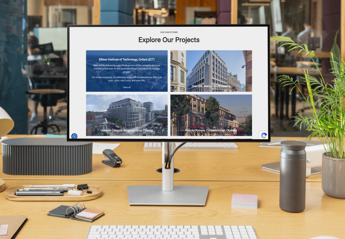 Apex CS website shown on a desktop monitor