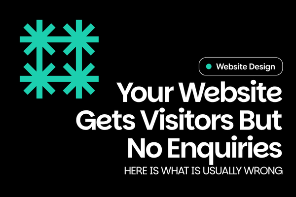 Website design article cover: your website gets visitors but no enquiries
